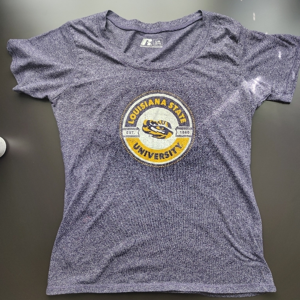 Russell Athletic Purple Louisiana State University Tee Large Womens